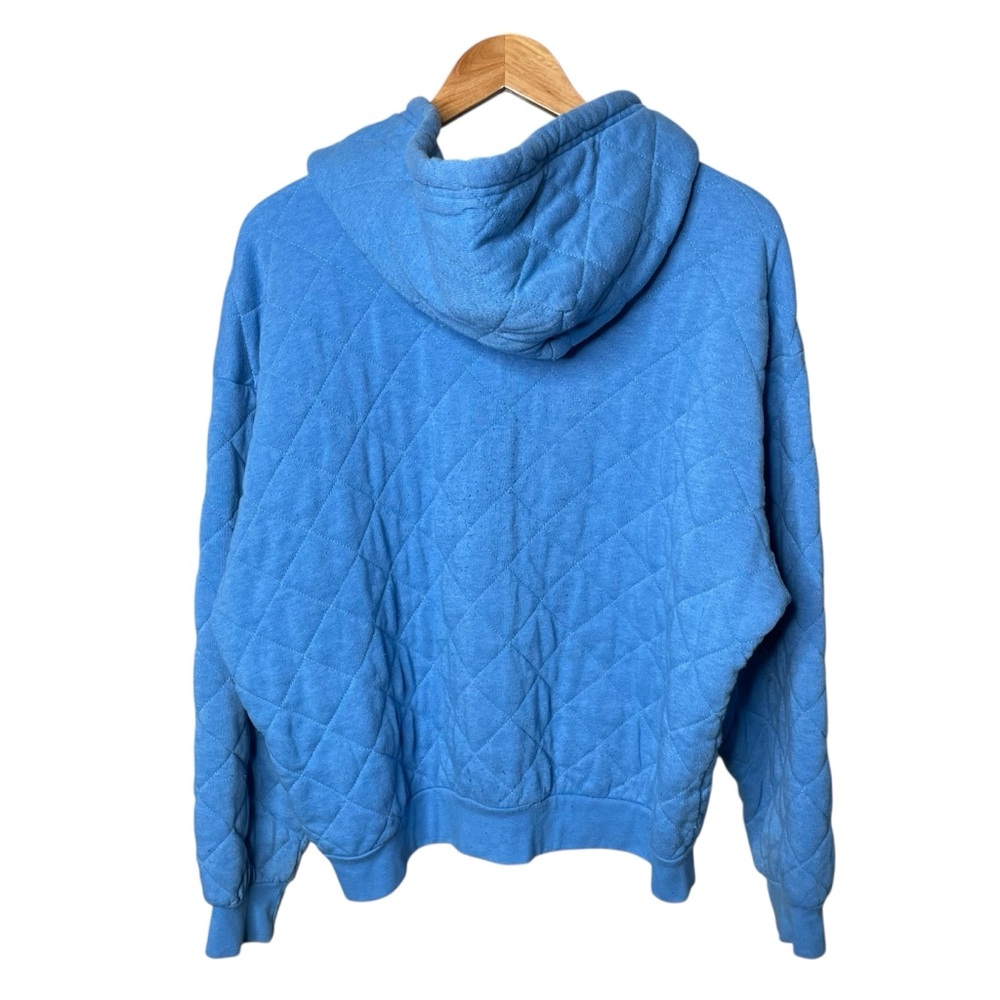 Aviator Nation Quilted Zip Hoodie Relaxed Ocean Blue Unisex Large - Picture 7 of 16